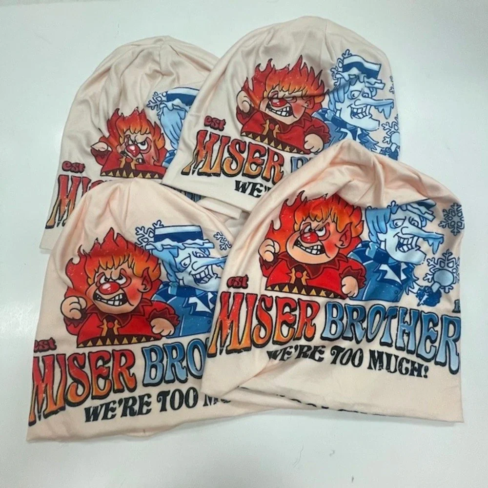 4 Miser Brothers Beanies Christmas Winter Cartoon Soft & Warm‎ Multicolor 1 Size